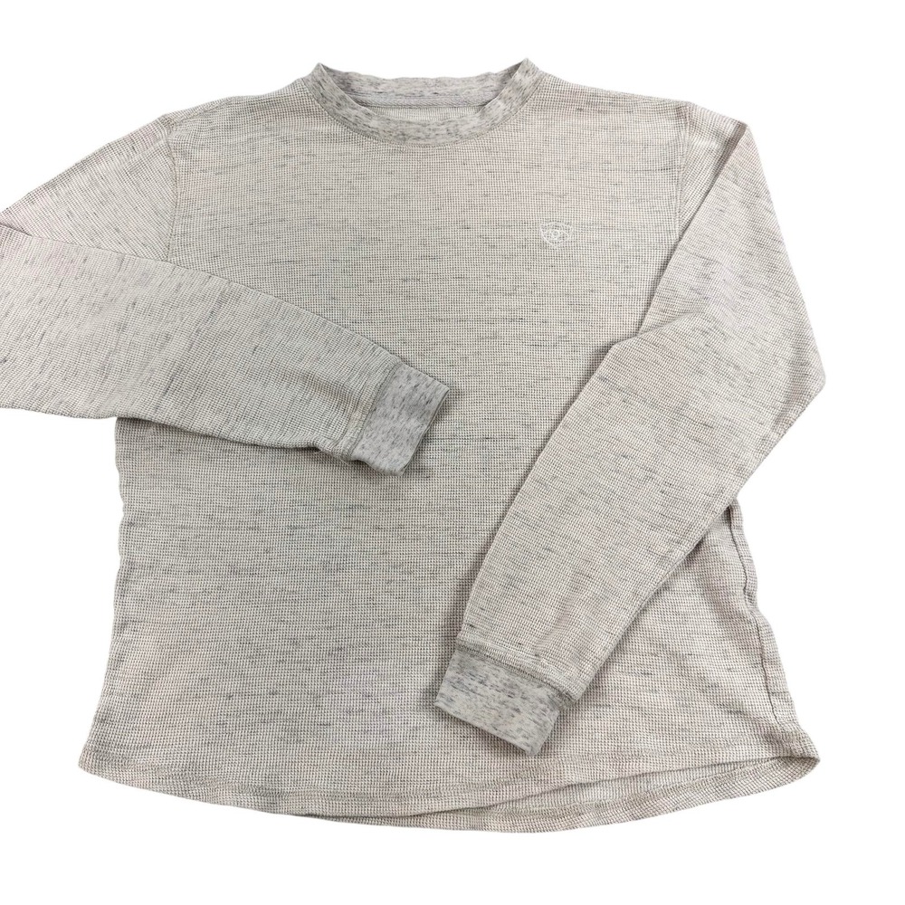 Ariat Shirt Womens Medium Beige Waffle Thermal Long Sleeve Retro Fit Cotton
